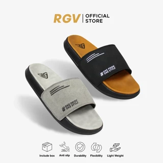 RGV 39 - 43 Sandal Slide Pria Wanita Osaka Grey Black & Osaka Tan Black - Sendal Selop Slip On Casual Pria Wanita