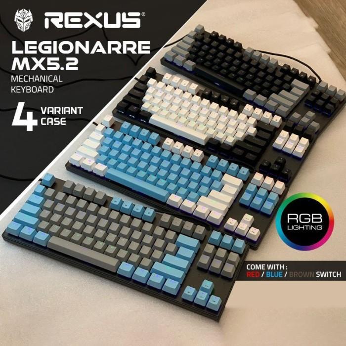 Jual KEYBOARD GAMING REXUS MX5.2 MECHANICAL SMOKY BLUE SWITCH BLUE ...