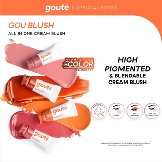 Goute Goublush Cream Blush for Cheek, Lip, Eye Shadow All in One Blendable High Pigmented Lightweight blush on