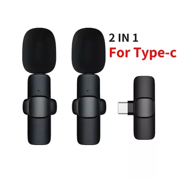 CLAYT LENTIVEN Mikrofon Nirkabel Clip On Mic Wireless Microphone Mikrofon Portable Mic