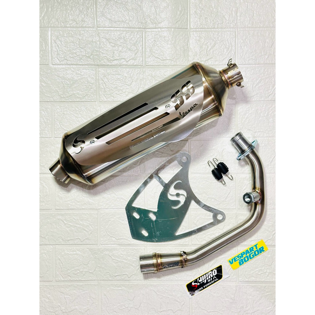 Jual knalpot shijiro standar racing SS/stainless steel vespa matic iget ...