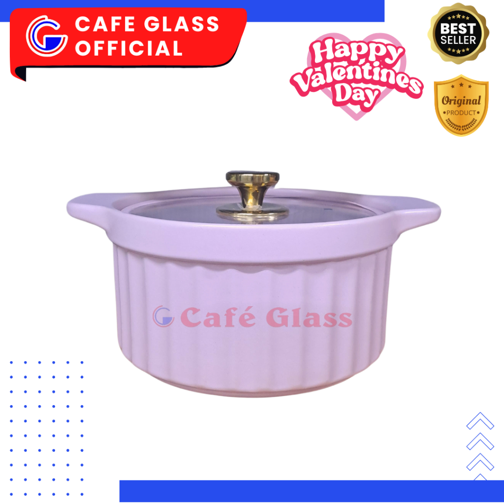Panci Masak Sup Anti Panas - Casserole Soup Keramik - Hot Pot Aesthetic 3.5L