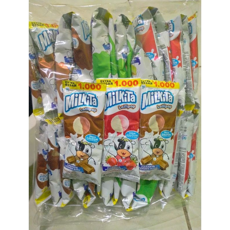 Jual PERMEN SUSU LOLLIPOP MILKITA RENCENG ISI 30pcs free 3pcs | Shopee ...