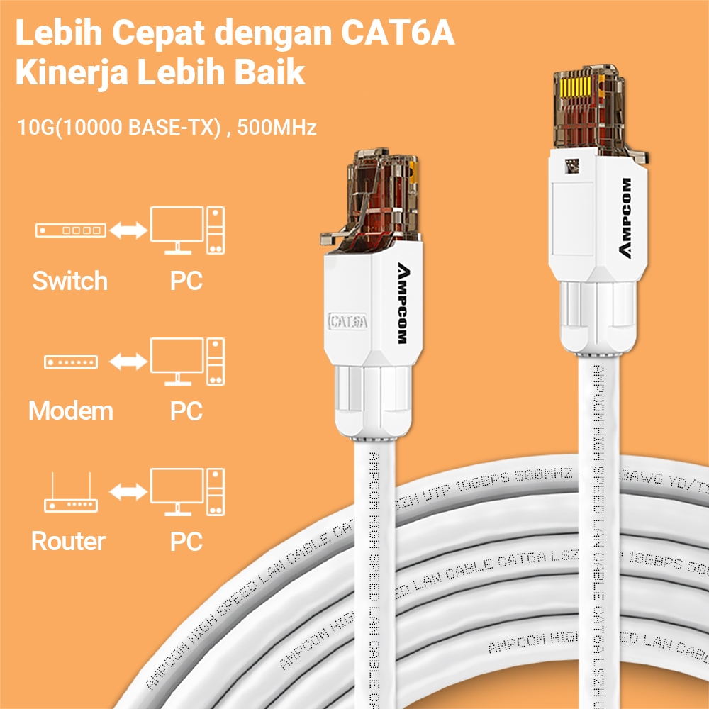 Jual AMPCOM Konektor RJ45 Tanpa Alat, Tanpa Alat Crimp, UTP 1000Mbps ...