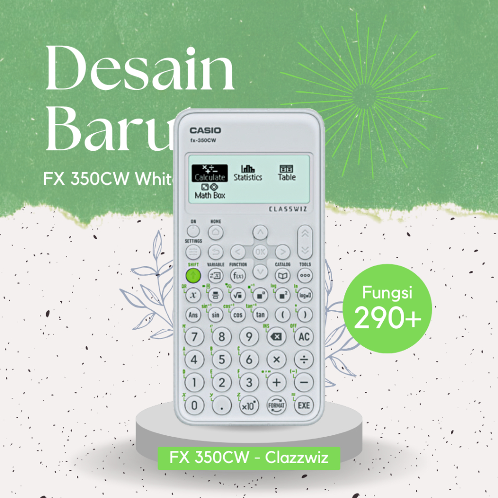 CASIO KALKULATOR FX-350 CW - Kalkulator Sekolah/Kuliah - Scientific/Saintifik - 290 fungsi / Untuk SMP - Junior High School