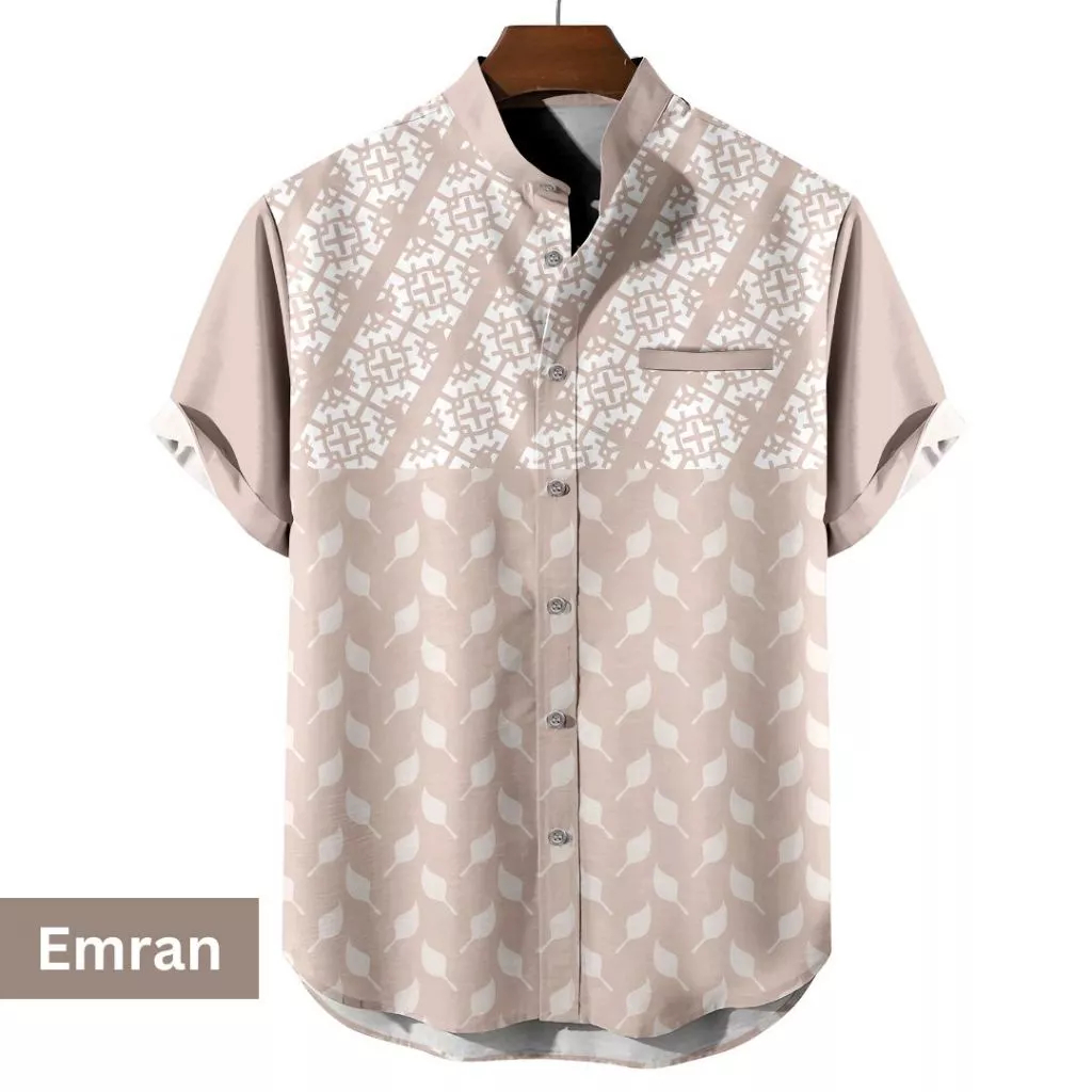 VISTULA - Kemeja Koko Printing Pria Lengan Pendek dan Lengan Panjang - EMRAN