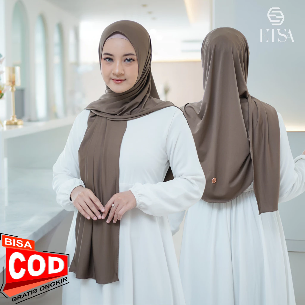 Pashmina Instan Ovelia Non Pet Nyaman Polos