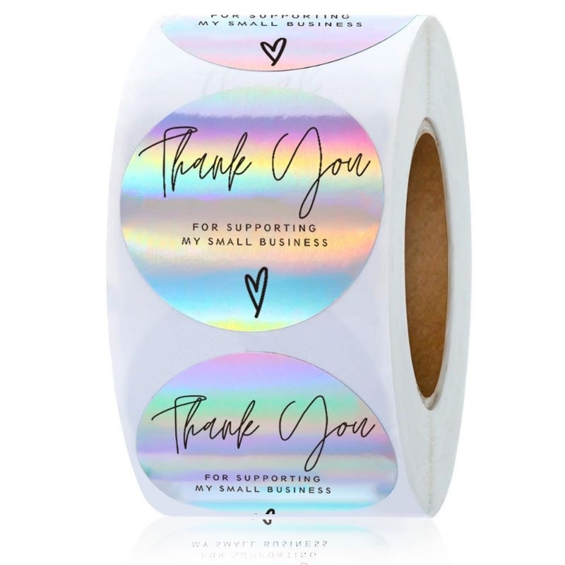 Jual ±500 PCS STIKER ROLL LABEL THANK YOU STICKER DIY TQ TERIMA KASIH ...
