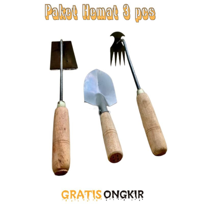Jual Paket Berkebun 3 Pcs Cangkul Mini.Pencabut Rumput.Skop Taman ...