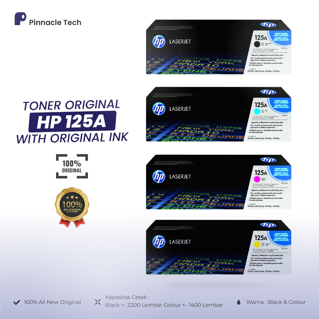 Jual Toner HP 125A Original CMYK – CE255A Untuk LaserJet Pro CP1215 ...