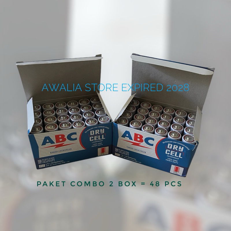 Jual [2Box = 48 pcs] Promo Baterai batre ABC biru R6 Zinc AA A2 jam ...
