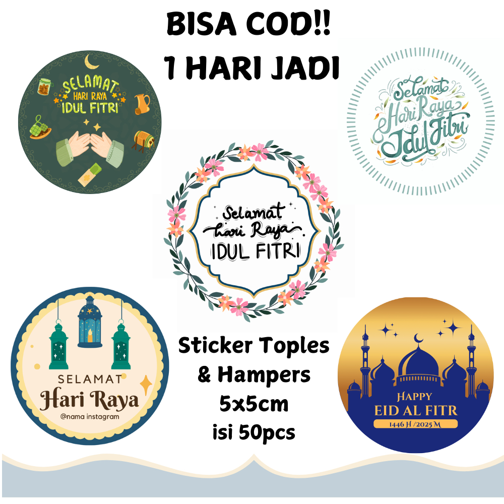 Jual COD!! Isi 50pcs sticker toples lebaran / sticker lebaran/ sticker ...