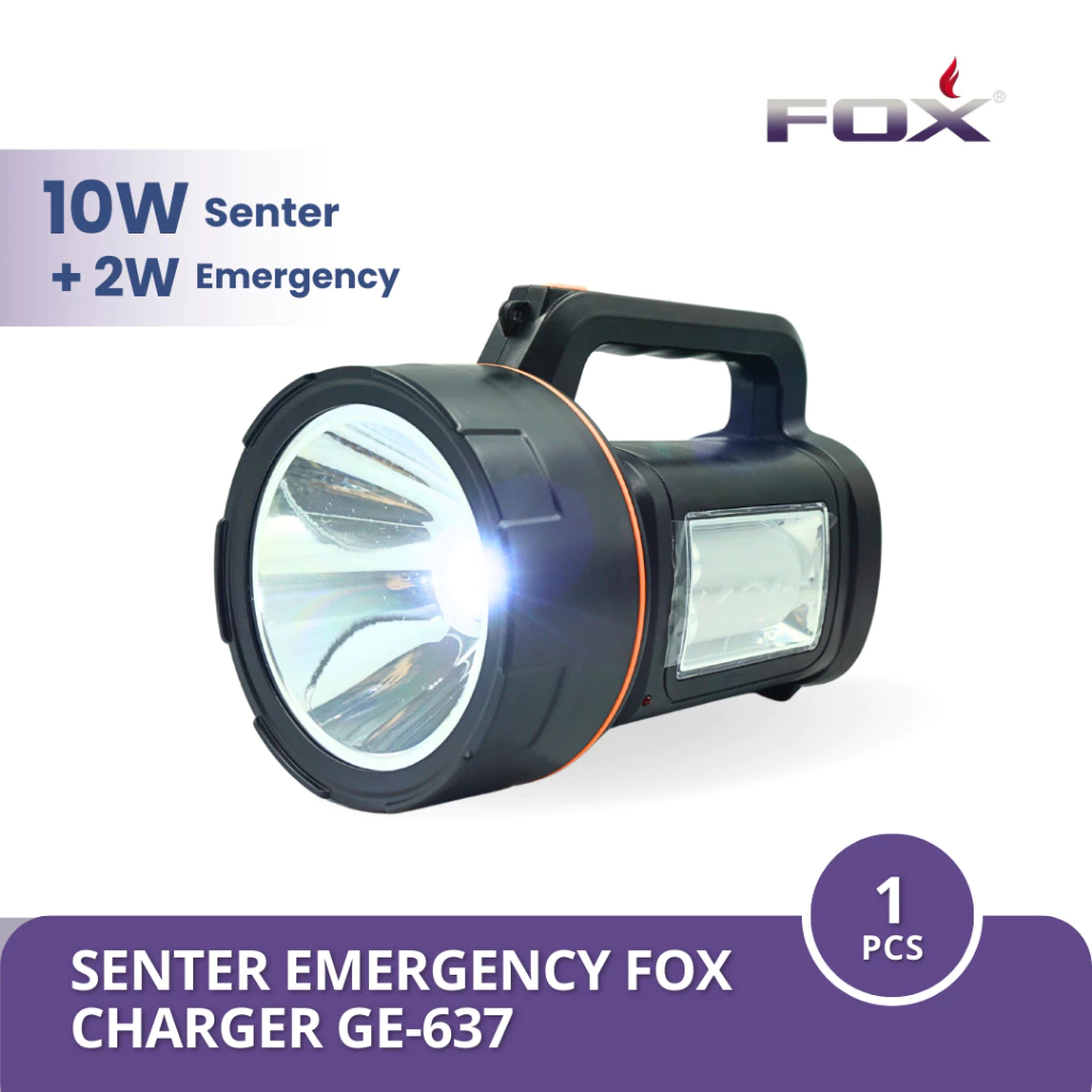 Jual FOX Senter Emergency Charger 10W Senter + 2W Emergency GE-637 ...