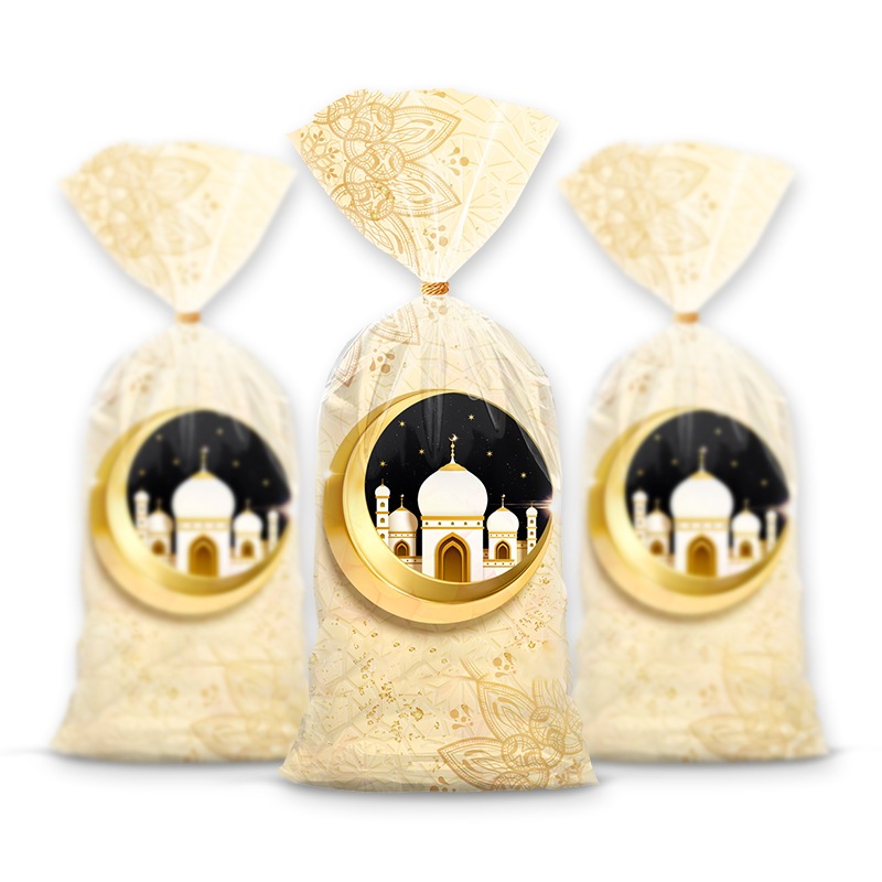 Plastik packing kemasan hampers snack LEBARAN IDUL FITRI kuncir 12,5x27cm termasuk kawat