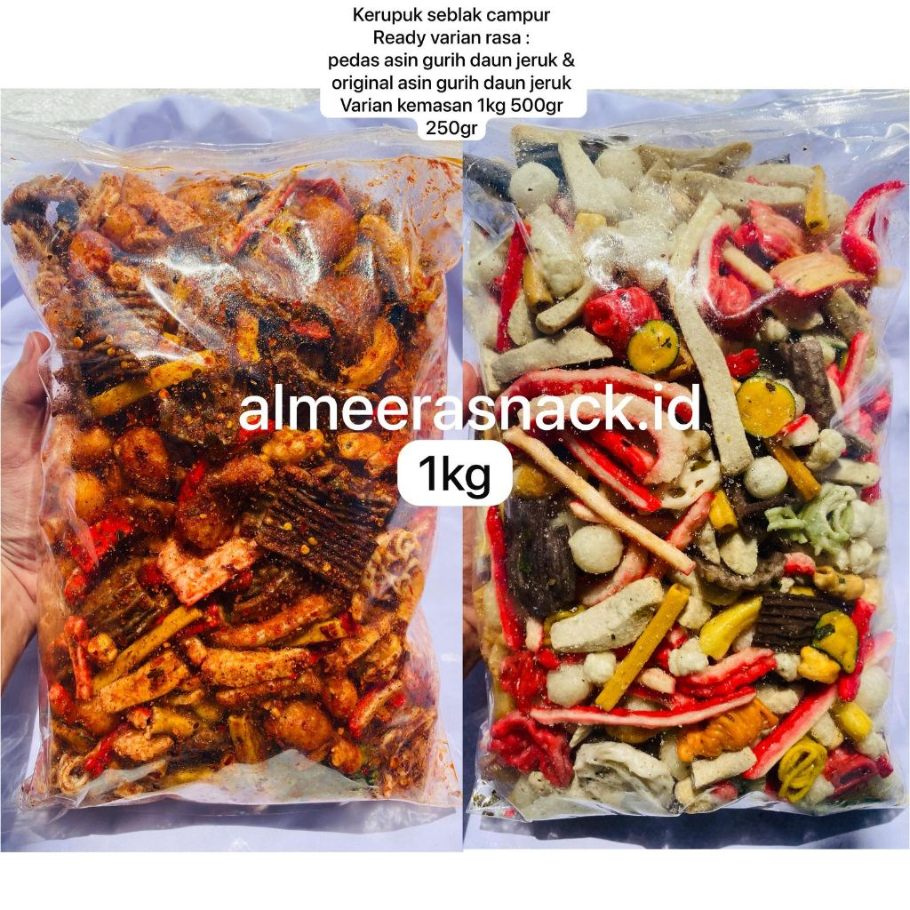 Jual Almeerasnack.id kerupuk seblak campur ready varian rasa pedas ...