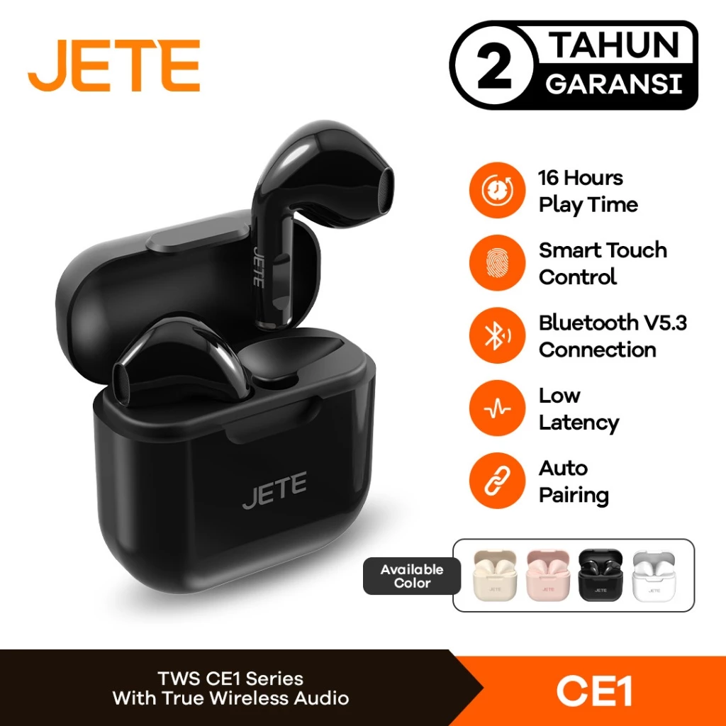 TWS - Headset Bluetooth - Earbuds JETE CE1 Bluetooth V5.3 - Garansi 2 Tahun