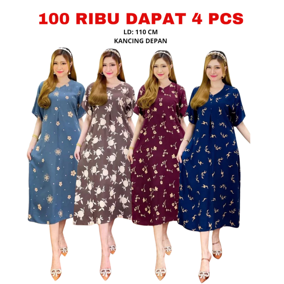 [BISA COD] 4pcs Daster Busui Friendly Katun Micro | AutoStock