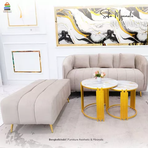 Rumaisya Sofa Aesthetic Kursi Ruang Tamu Kursi Tamu Minimalis Sofa Kerang Kursi