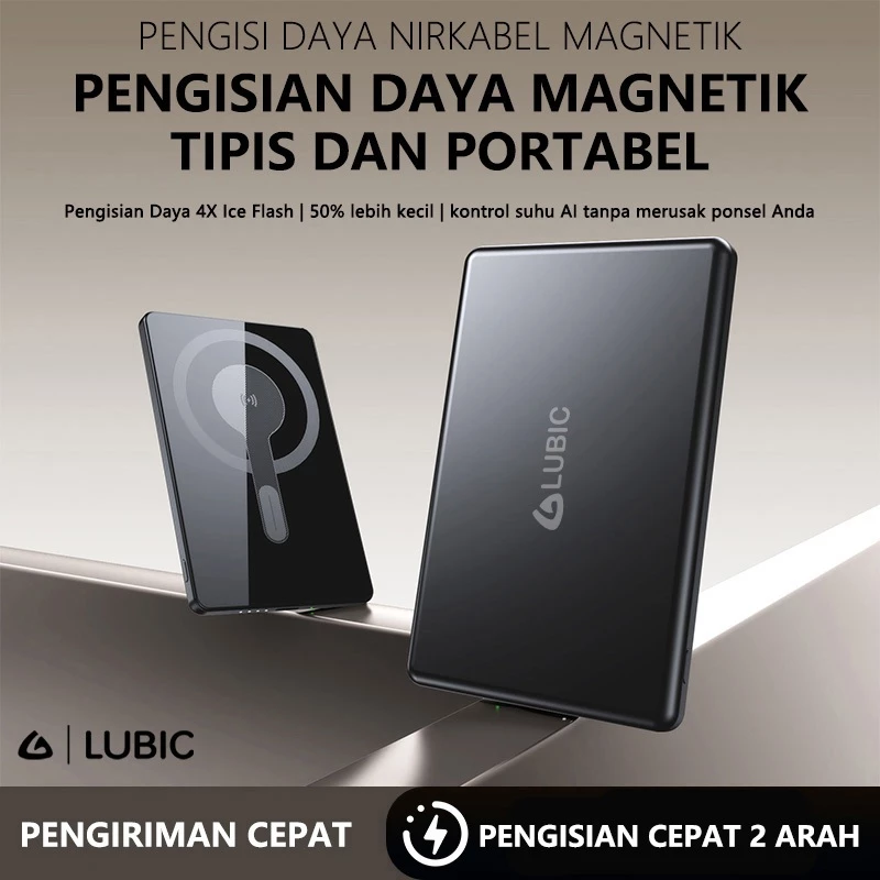 LUBIC Ultra thin Powerbank Wireless Fast Charging 15 W + PD 20W Magnetic Powerbank 5000mAh