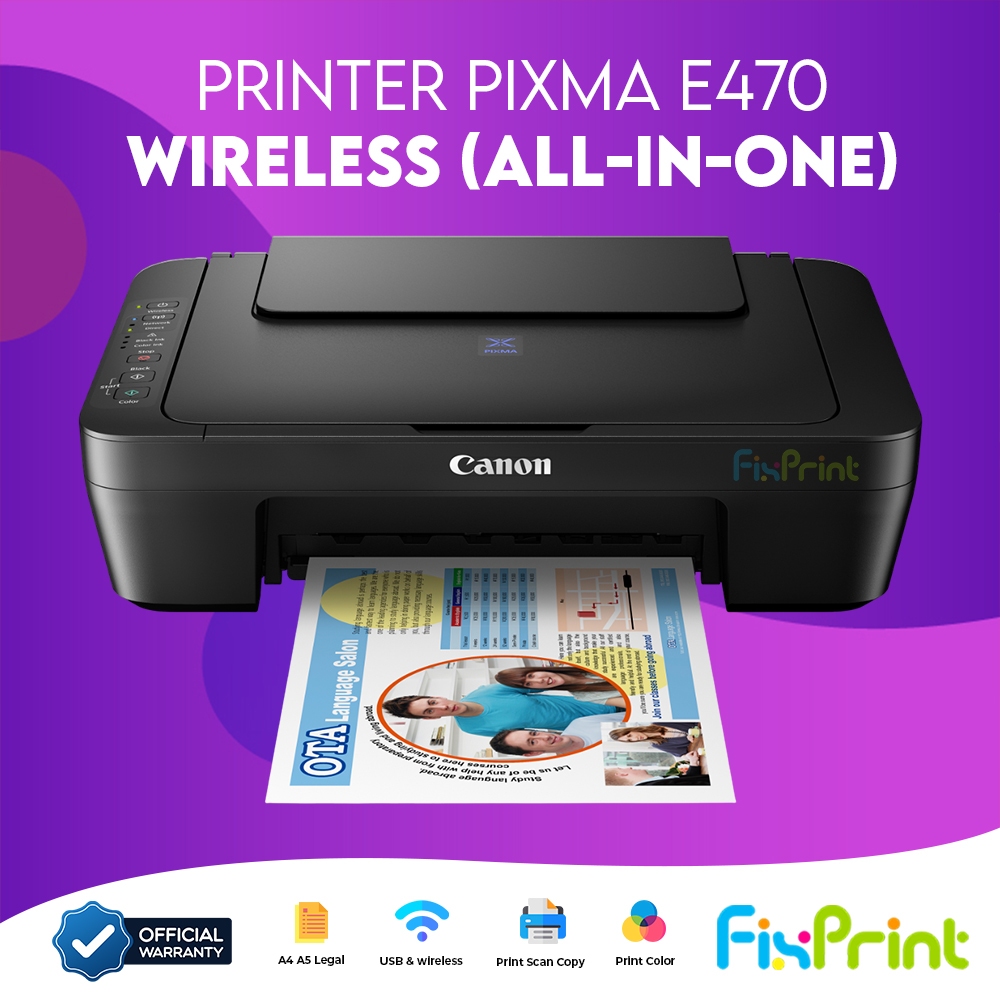 Jual FixPrint Printer E470 Wireless MG2570s E410 Print Scan Copy AIO ...