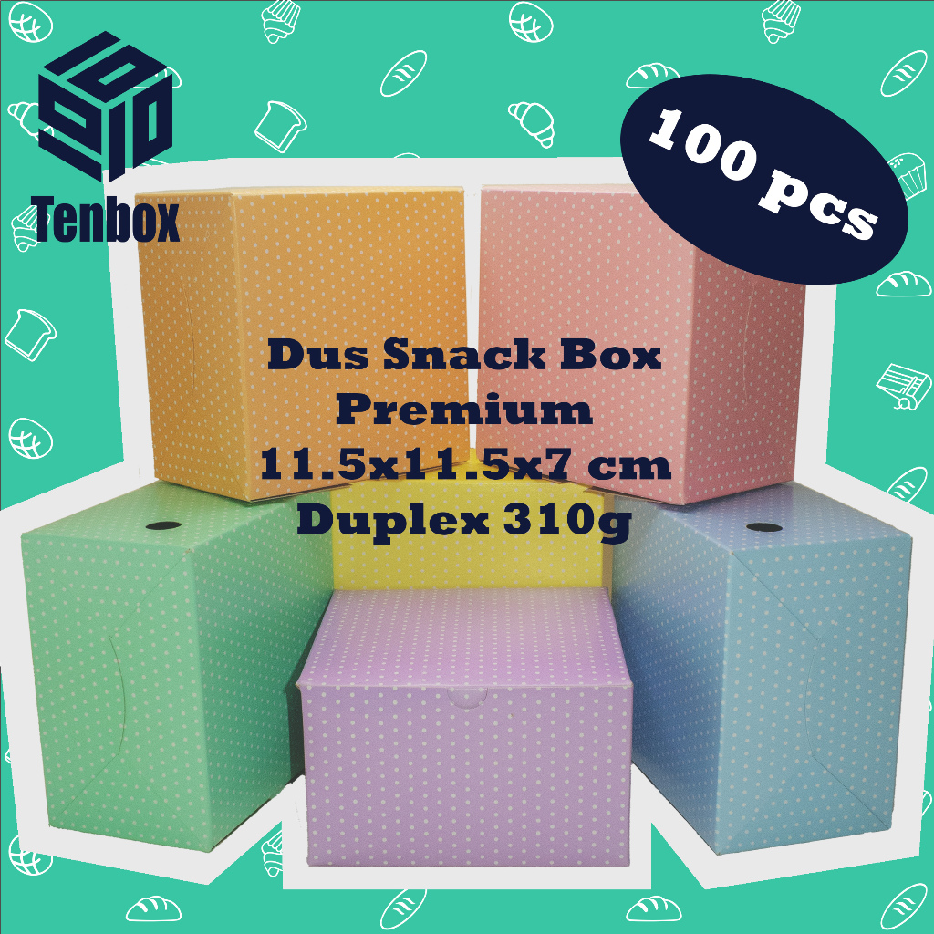 Jual Dus Snack Box Premium 12x12x7 cm (Grosir 100 pcs) | Shopee Indonesia