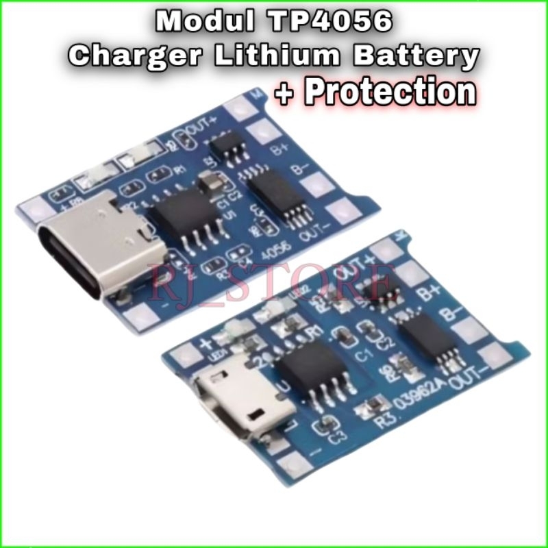 Jual TP4056 Modul Charger Battery Micro USB & Type C Full Protection ...