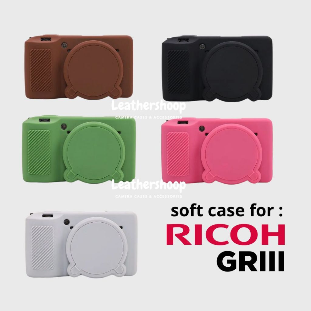 VOVMOEYA Para Ricoh GRIII/GRIIIx/GR3/GR3X Silicone Case,[Case*1 Protector De Pantalla*2 Hot Shoe Cover*1] GR IIIx Protective Cover Camera Case For Ricoh GR III Detachable Lens Cover Lightweight-CF