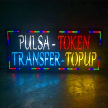 Lampu Pulsa Token Transfer Top Up Lampu Sign Lampu Led Iklan Papan Lampu RGB