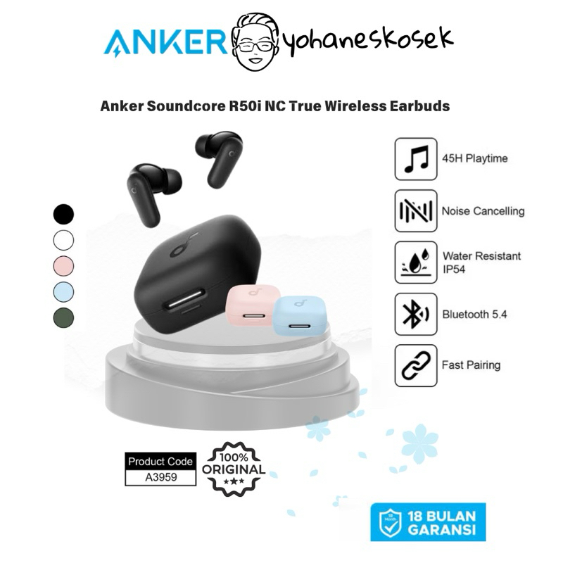 Jual Anker Soundcore R50i NC Adaptive Noise Cancelling ANC TWS - A3959 ...