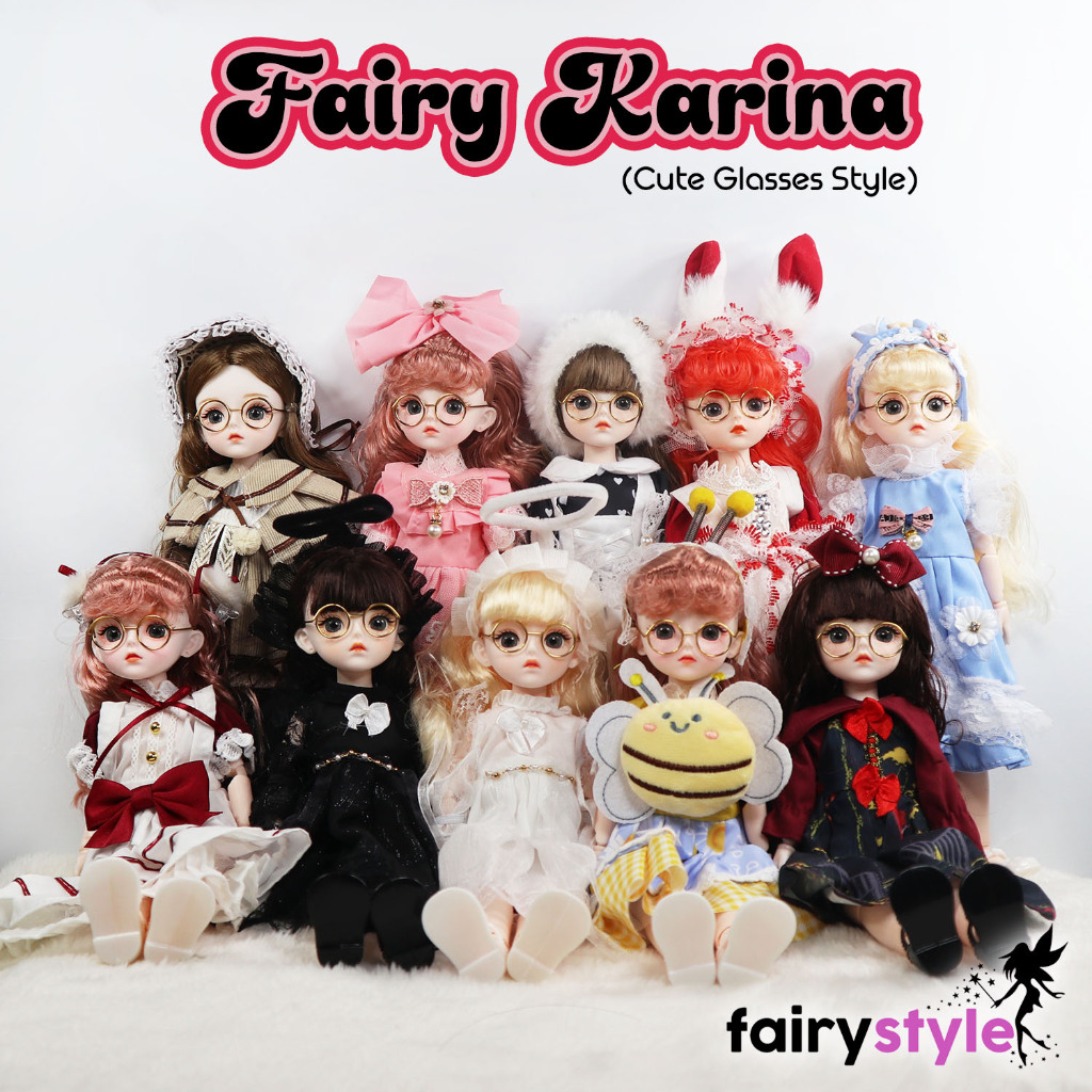 Jual Boneka Fairy Karina Cute Glasses BJD Ukuran 1/6 (30cm