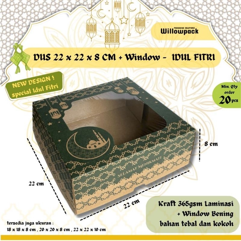 Jual DUS IDUL FITRI 22x22x8 BOX HAMPERS LEBARAN ( MIN. 20 PCS ) ROTI ...