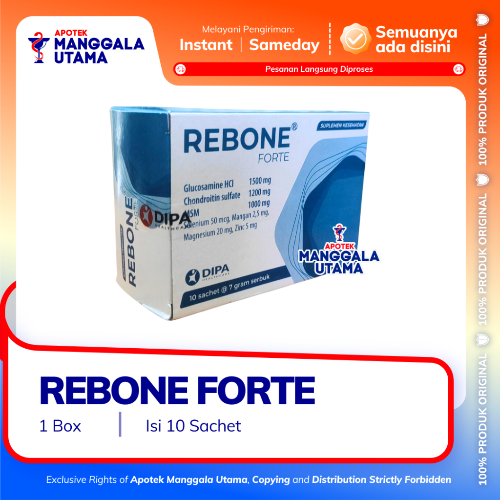 Jual REBONE FORTE SUPLEMEN KESEHATAN PER BOX ISI 10 SACHET | Shopee ...