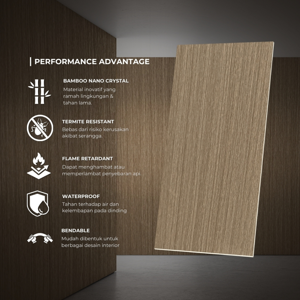 Jual Forluxe Lite Series - Panel Dinding Motif Wood FDS8005 - Fleksibel ...