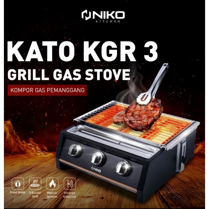 Jual NIKO kompor Grill 3 Tungku KGR3 | Shopee Indonesia