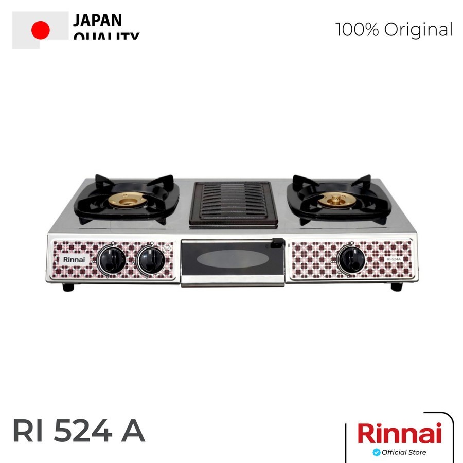 Jual RINNAI KOMPOR GAS 2 TUNGKU DAN PEMANGGANG RI524A / RI-524-A BATAM ...
