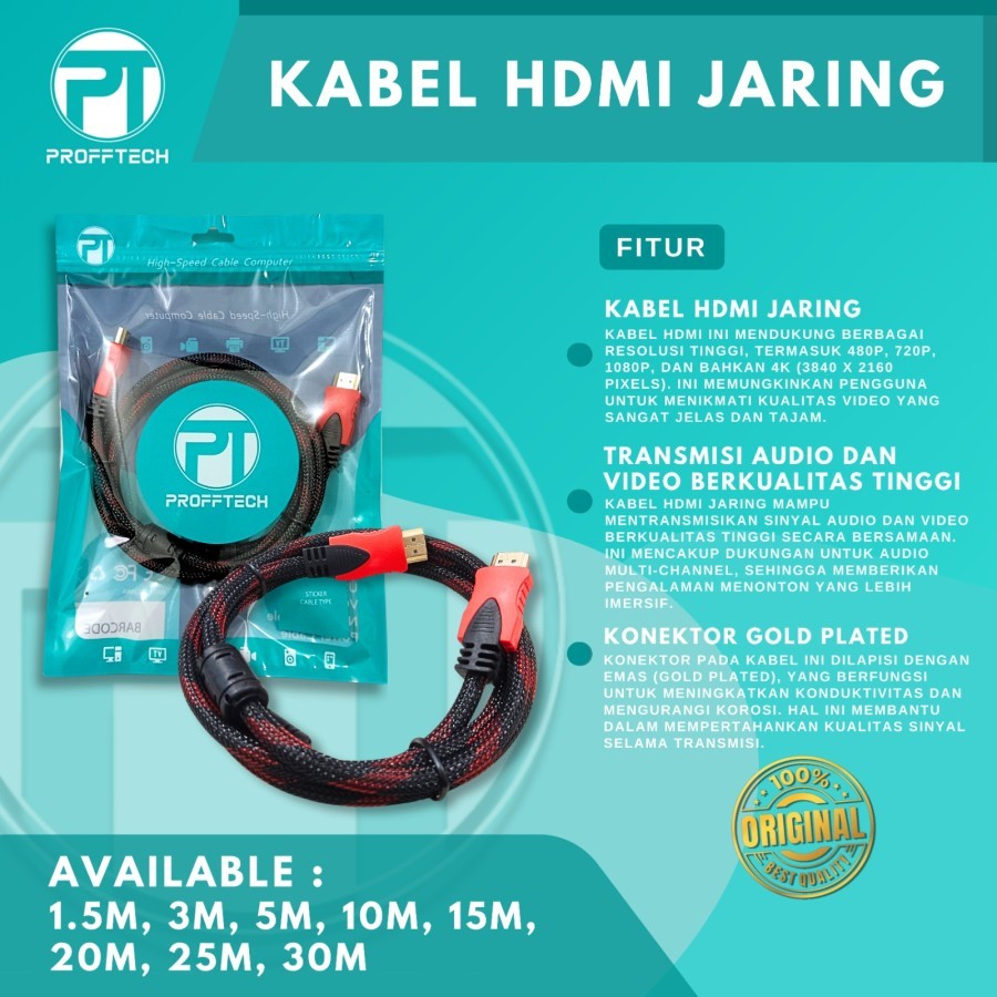 Jual KABEL HDMI JARING (GARANSI 1 THN) | Shopee Indonesia