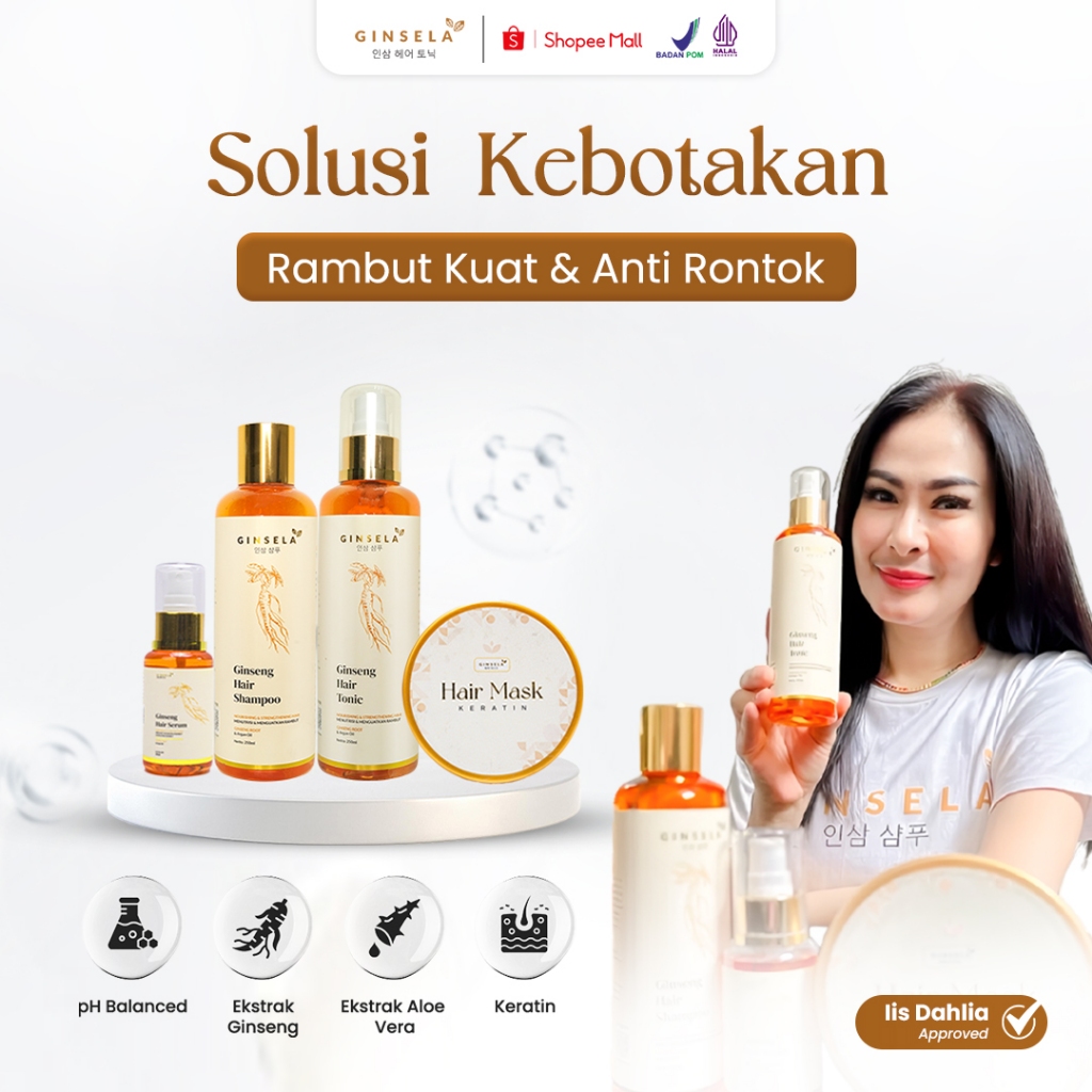 Jual Ginsela Keratin Atasi Rambut Rontok & Rambut Lepek Atasi Rambut ...