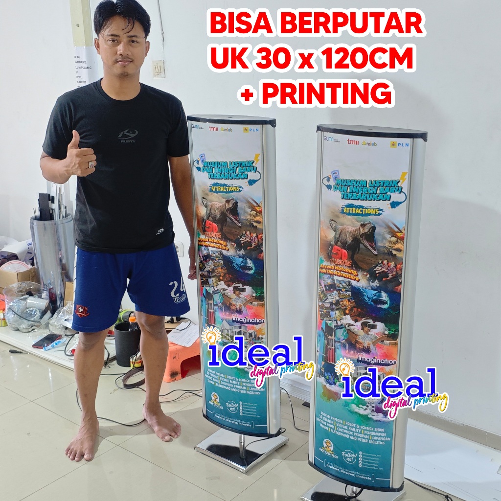 Jual Neon box berputar putar tripod light box rotary neon box muter ...
