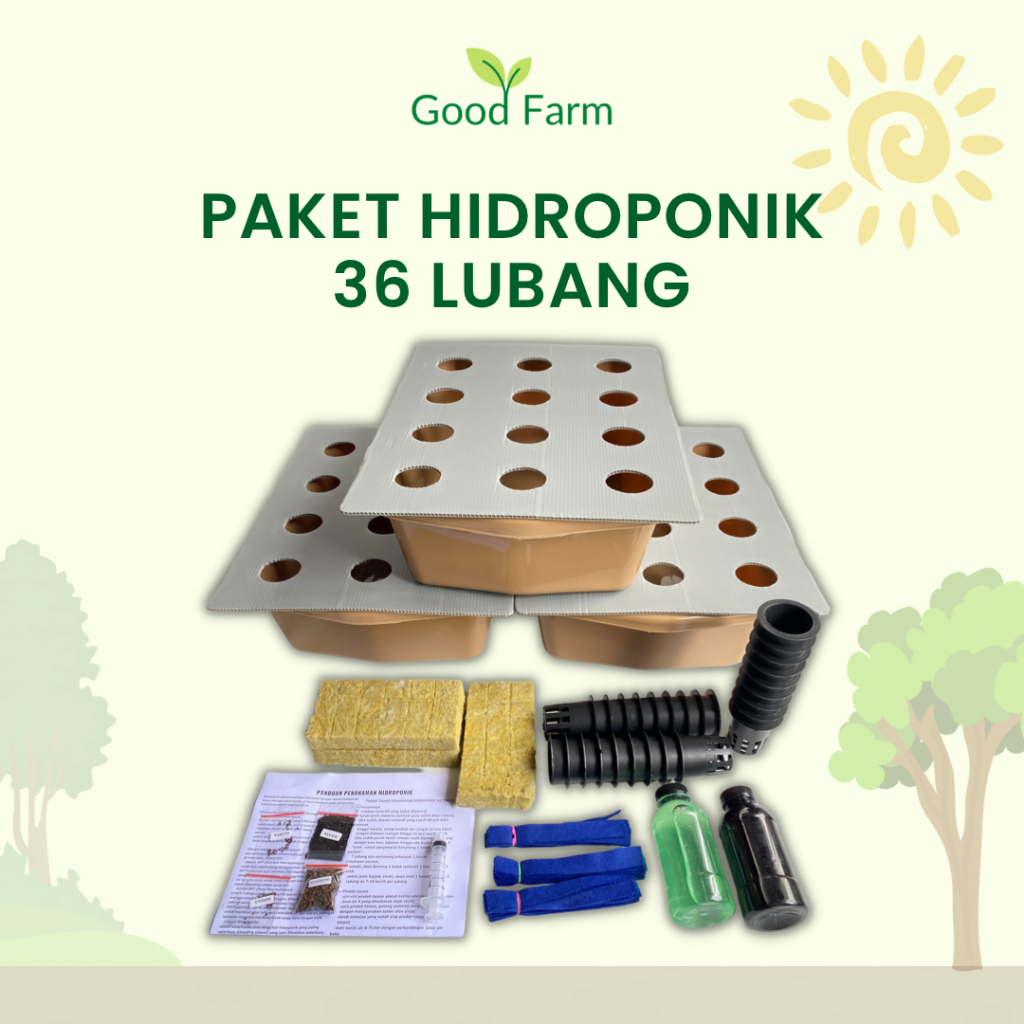 GoodFarm - Paket Hidroponik Lengkap 36 Lubang 3 Bak