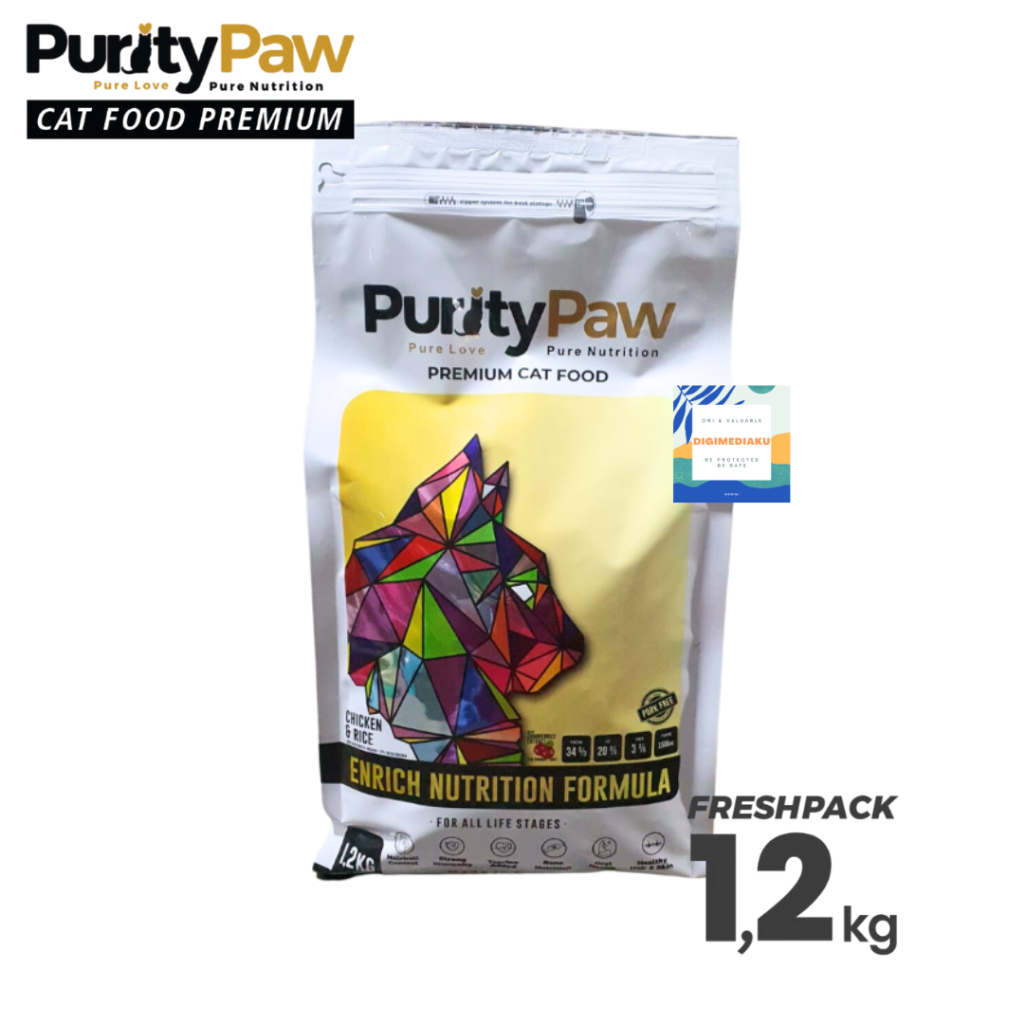 Jual PURITY PAW 1.2 KG SUPER PREMIUM CAT FOOD FRESHPACK All Life Stages ...