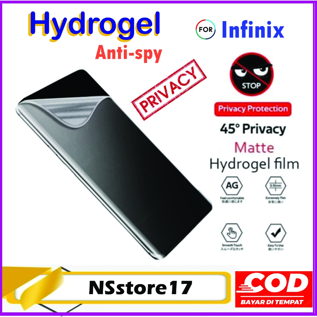 Jual Anti Gores HYDROGEL ANTI SPY INFINIX Hot 50 Pro Plus 4G Hot 50 Pro ...