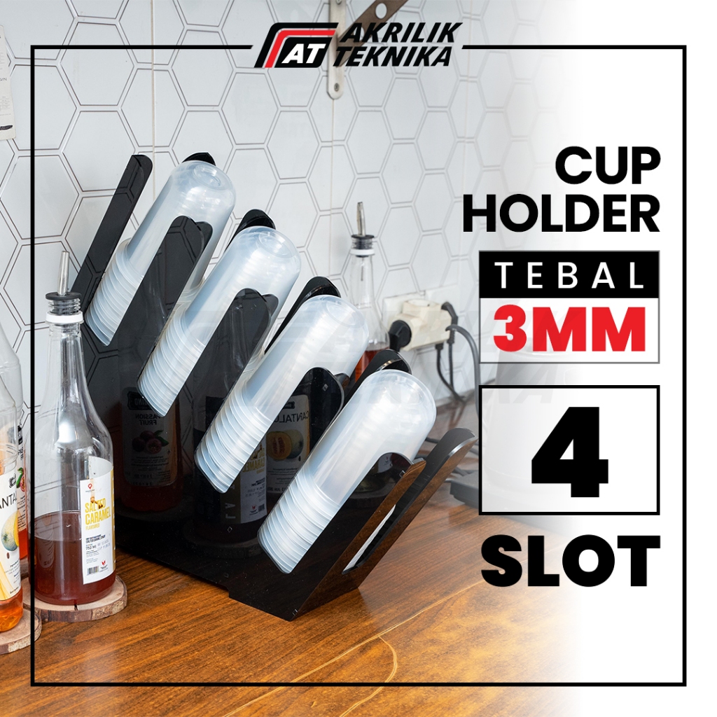 Jual Rak Paper Cup 4 Slot 10,5cm / Dispenser Organizer Cafe / Rak Kopi ...