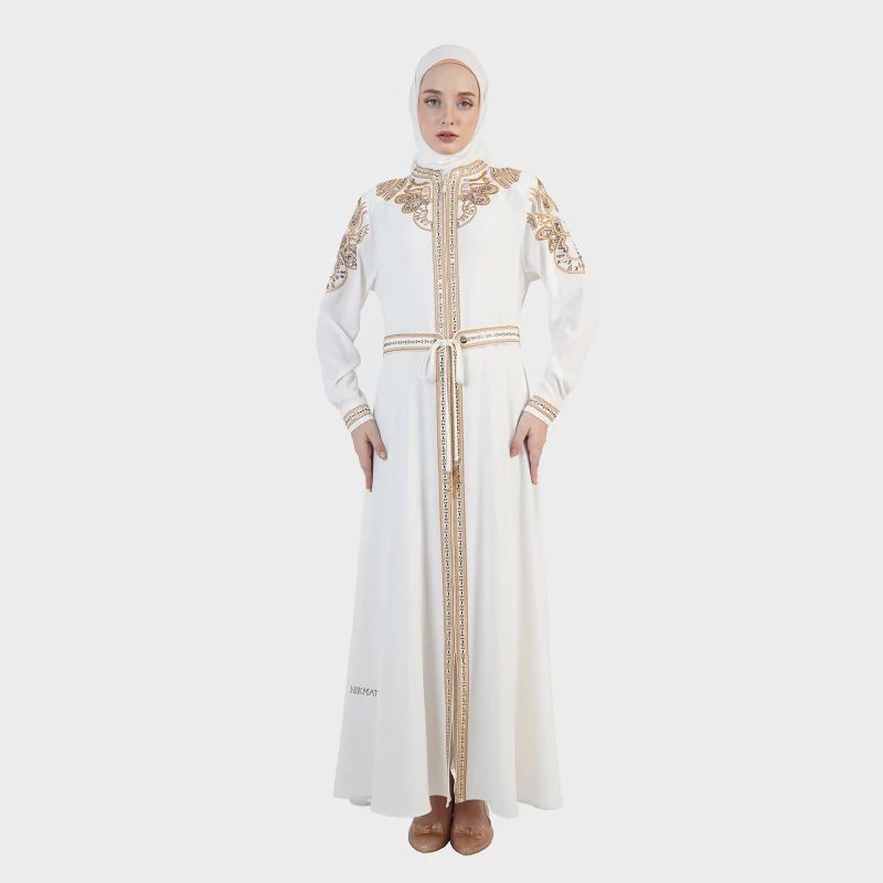 Jual Hikmat EA3024 Abaya Warna Black & White | Shopee Indonesia