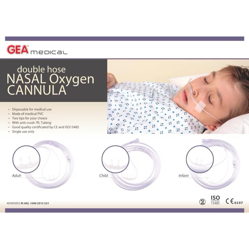 Jual NASAL OXYGEN Cannula GEA / Selang Oksigen / Nasal Oxygen Dewasa ...