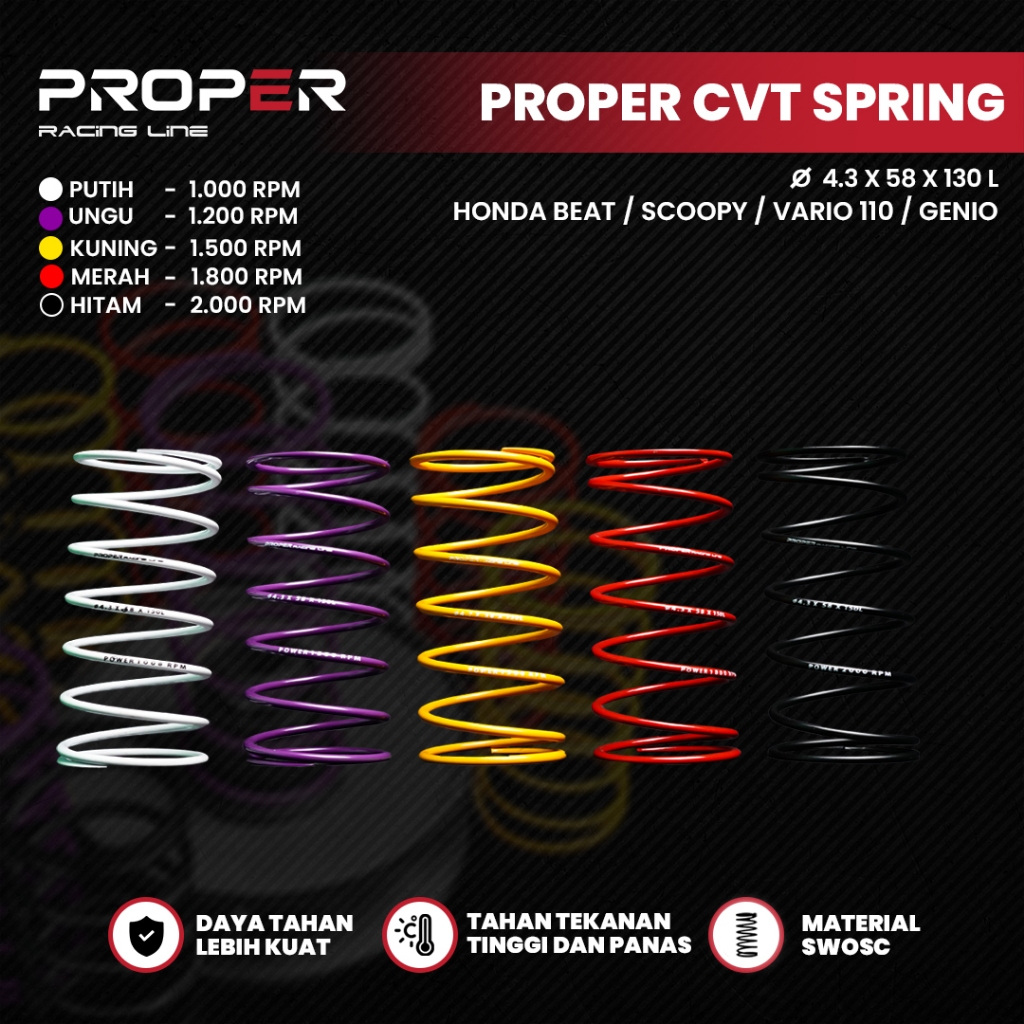 Jual ( PER CVT PROPER ) 1000 1200 1500 1800 2000 RPM Beat Scoopy Genio ...