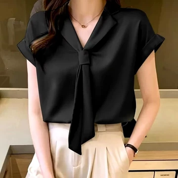 Mister Fashion Bisa Blouse Atasan Wanita Style Korea Model Hyesun Lengan Pendek Jumbo Big Size