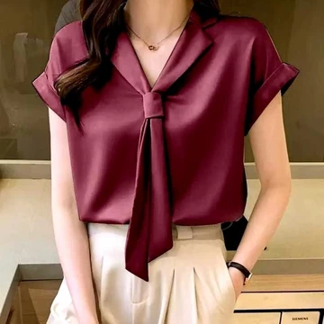 Mister Fashion Bisa Blouse Atasan Wanita Style Korea Model Hyesun Lengan Pendek Jumbo Big Size