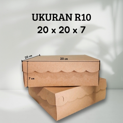 Jual UKuran R10 kotak Nasi Kraft Renda 20x20x7 310gsm minimal order ...