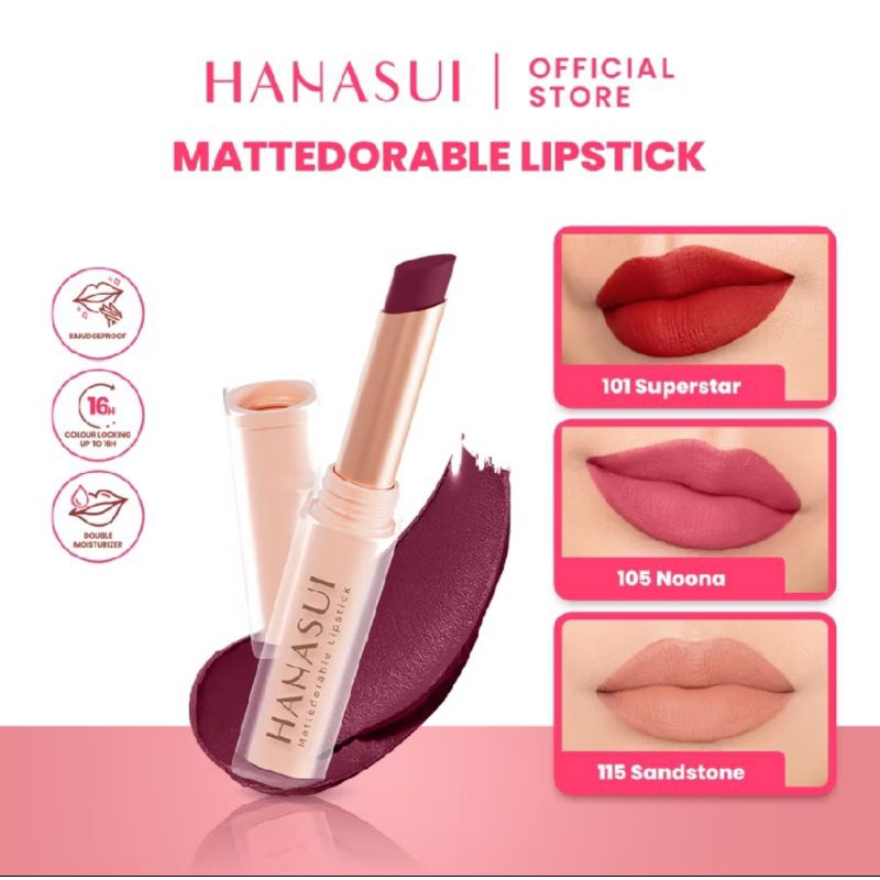 Jual Hanasui Mattdorable Lipstick (Banting Harga) | Shopee Indonesia
