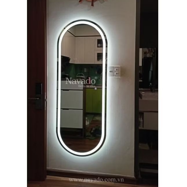 Jual Kaca cermin led aesthetic cermin kapsul led gantung tempel dinding ...